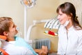 Young dentist in her office