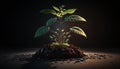 Young Developing Plant in Early Stage of Growth AI Generative