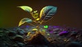 Young Developing Plant in Early Stage of Growth AI Generative