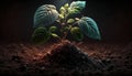 Young Developing Plant in Early Stage of Growth AI Generative