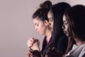 Young Devoted Women Praying Together Royalty Free Stock Photo