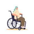 Young disabled girl on wheelchair. Female with disability happy smiling sitting on wheel chair