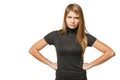 Discontent female with hands on the hip Royalty Free Stock Photo