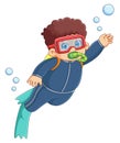 Young diver swims under water Royalty Free Stock Photo