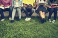 Young Diverse Group Studying Outdoors Concept Royalty Free Stock Photo