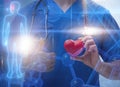 Young doctor cardiologist in telehealth concept