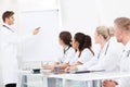 Young doctor giving presentation to colleagues Royalty Free Stock Photo