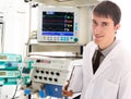 Young doctor in ICU Royalty Free Stock Photo