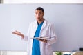 Young male doctor in presentation concept Royalty Free Stock Photo