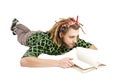 Young dreadlock man reading book isolated Royalty Free Stock Photo