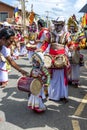 A young drummer at the Hikkaduwa Perahara in Sri Lanka. Royalty Free Stock Photo