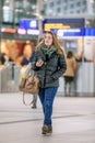 Young Dutch woman at Utrecht Central Station, Netherlands