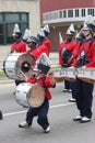 Young dwarf boy in a marching band in the Cherry Blossom Festival in Macon, GA