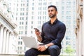 Young East Indian American Businessman with beard working in New York City Royalty Free Stock Photo