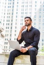Young East Indian American Businessman with beard working in New York City Royalty Free Stock Photo