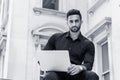 Young East Indian American Businessman with beard working in New York City Royalty Free Stock Photo