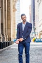 Young East Indian American Man with beard traveling in New York City Royalty Free Stock Photo