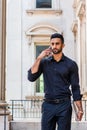 Young East Indian American Man with beard working in New York City