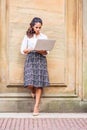 Young East Indian American Woman traveling, working in New York Royalty Free Stock Photo