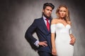 Young elegant fashion couple looking away Royalty Free Stock Photo