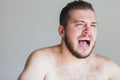 Young emotional man screaming Royalty Free Stock Photo