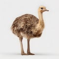Young emu standing in a clean studio environment showcasing its large flightless bird features Royalty Free Stock Photo