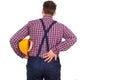 Young engineer having backpain Royalty Free Stock Photo