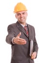 Young engineer offering handshake Royalty Free Stock Photo