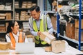 Young engineer woman worker working with senior training job happy difference generation working together Royalty Free Stock Photo