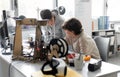 Young engineering students using a 3D printer Royalty Free Stock Photo