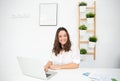 Young enterprising businesswoman working in her office