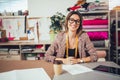 Entrepreneur woman, or fashion designer working in atelier