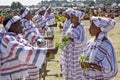 Young Ethiopian men and women Performing