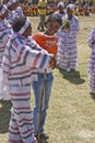 Young Ethiopian men and women Performing