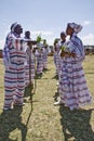 Young Ethiopian men and women Performing
