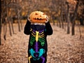 Young boy as a Jack Skellington on the Halloween