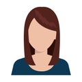 Young executive woman profile icon.