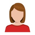 Young executive woman profile icon.