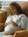Young Expecting Mother Hospital Room Royalty Free Stock Photo