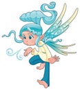Young fairy blowing a spell. Royalty Free Stock Photo