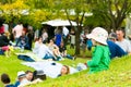 Young Families at a park picnic