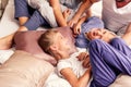 Young family being playful at home Royalty Free Stock Photo