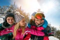 Young family with children on winter ski vacation Royalty Free Stock Photo