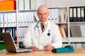 Young family doctor in his office Royalty Free Stock Photo