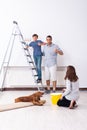 Young family doing home renovation Royalty Free Stock Photo