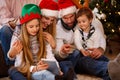 Young family enjoying their holiday time together Royalty Free Stock Photo