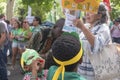 A young family during Green Tide demonstration, Madrid Spain