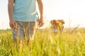 Young family hiking on mountain Royalty Free Stock Photo