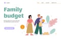 Young family with kid is planning of home financial money budget. Royalty Free Stock Photo