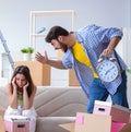 Young family moving to new apartment Royalty Free Stock Photo